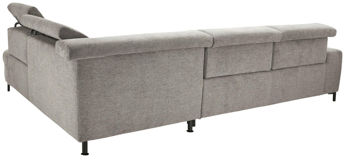 ECKSOFA Grau Webstoff  - Schwarz/Grau, KONVENTIONELL, Textil/Metall (314/220cm) - SetOne by Musterring