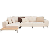 ECKSOFA in Leinwand Naturfarben  - Schwarz/Naturfarben, Design, Textil/Metall (271/318cm) - Emilio Belluti