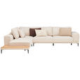 ECKSOFA in Leinwand Naturfarben  271/318 cm  - Schwarz/Naturfarben, Design, Textil/Metall (271/318cm) - Emilio Belluti
