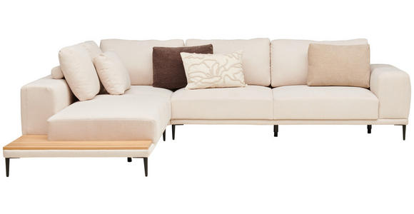 ECKSOFA in Leinwand Naturfarben 271/318 cm - Schwarz/Naturfarben, Design, Textil/Metall (271/318cm) - Emilio Belluti