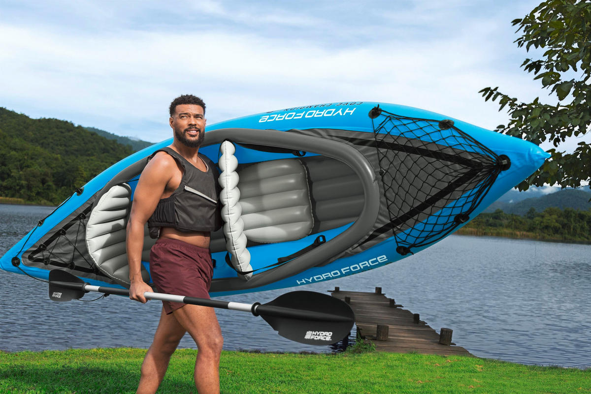 KAJAK 65052 VENTURA KAYAK  - Blau/Grau, KONVENTIONELL, Kunststoff/Metall (331/88cm) - Bestway