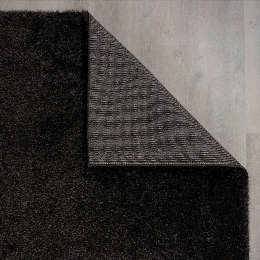 Thumbnail - Xora Shaggy Flair Rugs, Schwarz, Textil, Uni, rechteckig, 160x230 cm, Reach, AZO-frei, Global Recycled Standard (Grs), f...
