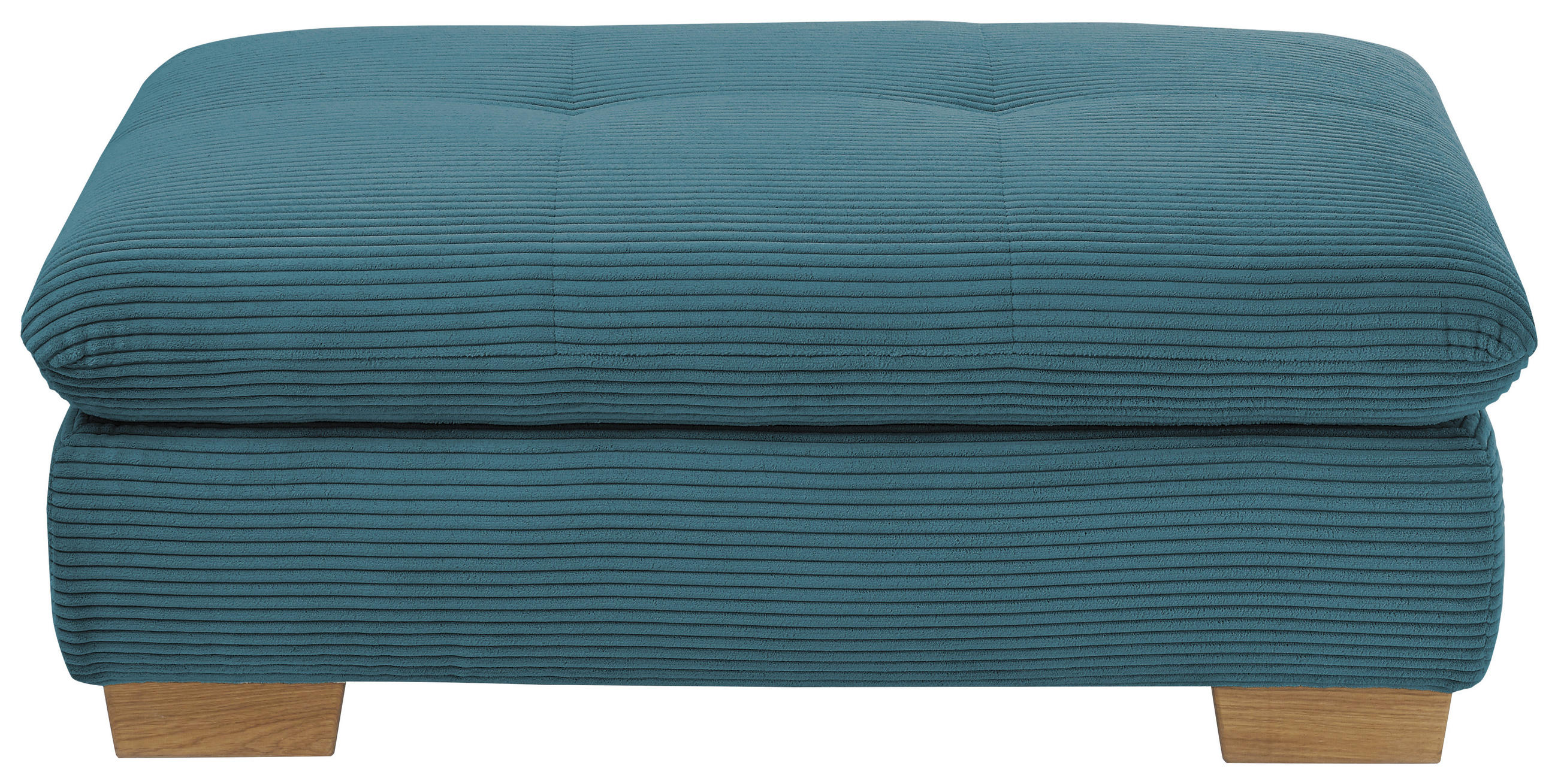 Thumbnail - SetOne by Musterring Hocker, Blau, Textil, Eiche, massiv, rechteckig, 106x43x74 cm, Stoffauswahl, Lederauswahl, Fußauswa...