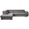 ECKSOFA Anthrazit Webstoff  - Anthrazit/Schwarz, Design, Textil/Metall (223/263cm) - Welnova