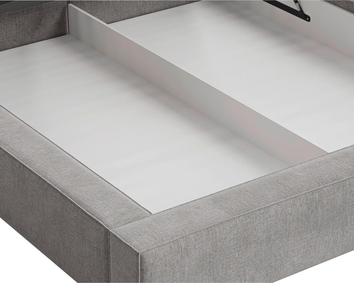 POLSTERBETT 180/200 cm,  in Grau, Bettkasten,  - Schwarz/Grau, MODERN, Holz/Kunststoff (180/200cm) - MID.YOU