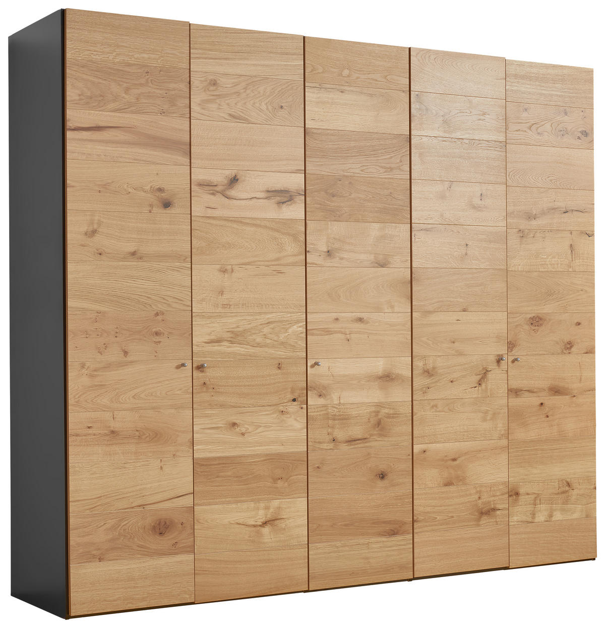 DREHTÜRENSCHRANK 253/220/59 cm,  in Wildeiche, 5-türig  - Wildeiche/Silberfarben, Design, Holz/Holzwerkstoff (253/220/59cm) - Jutzler