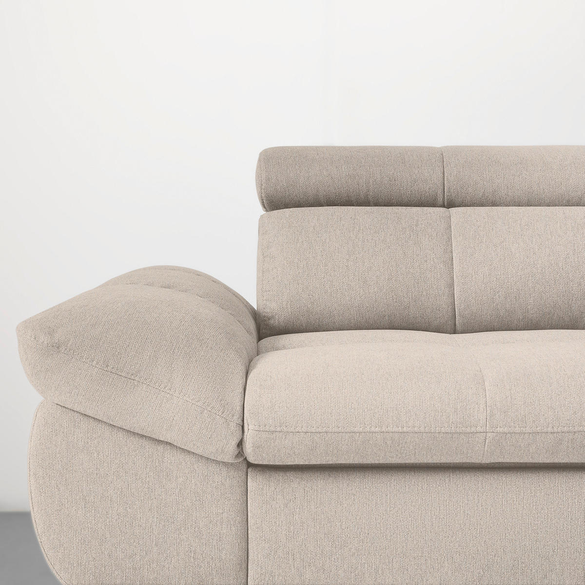 ECKSOFA Chenille Beige  - Beige/Schwarz, Modern, Textil/Metall (296/201cm) - Livetastic