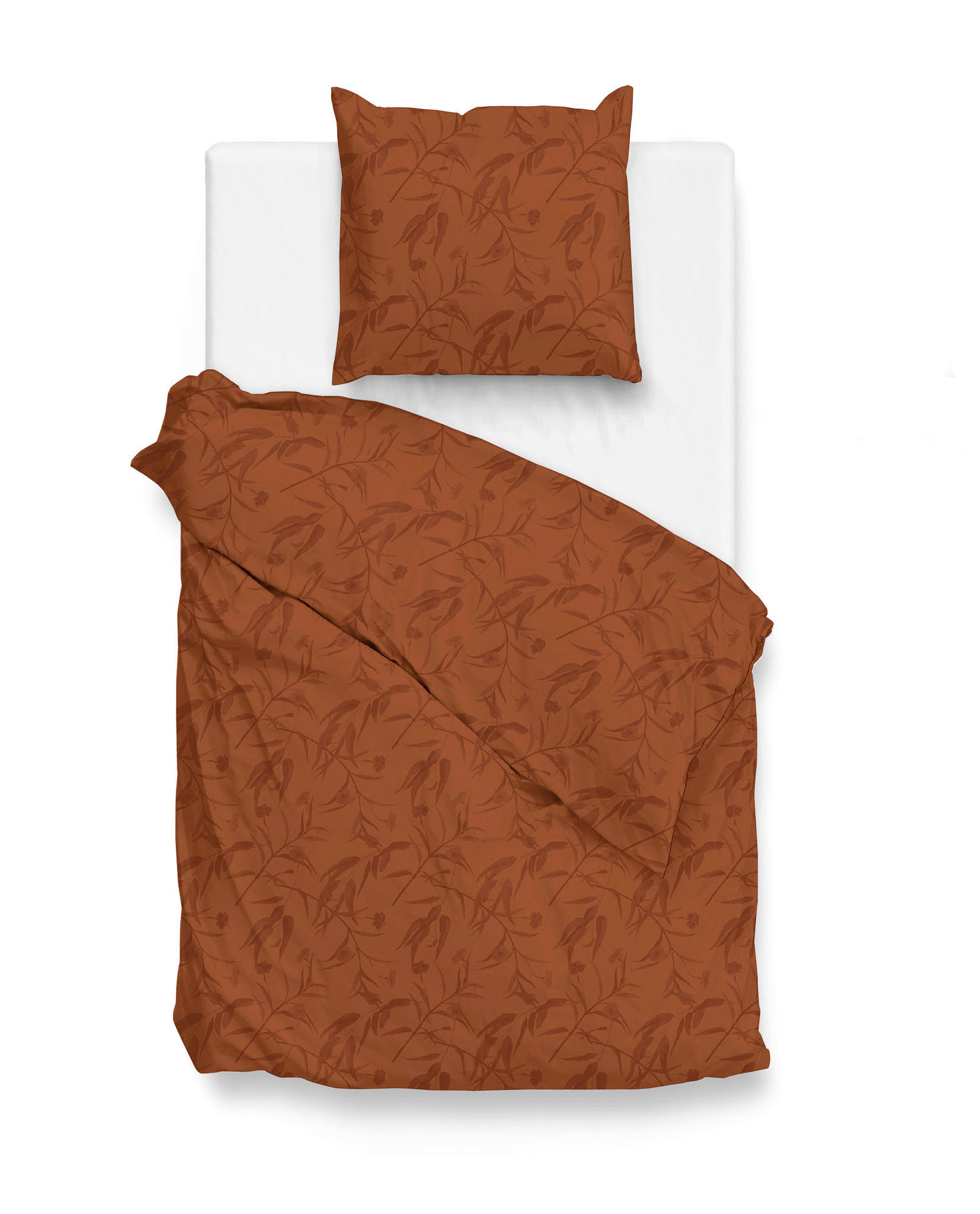 BETTWÄSCHE 2-teilig Fiori-di-Satinado Makosatin 135/200 cm  - Orange, Basics, Textil (135/200cm)