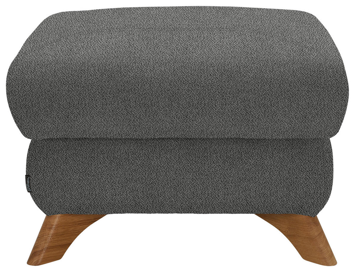 HOCKER in Textil Grau  - Eichefarben/Grau, Modern, Holz/Textil (65/47/65cm) - Valnatura