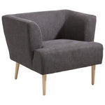 SESSEL in Flachgewebe Dunkelgrau  - Dunkelgrau/Buchefarben, Design, Holz/Textil (85/71/80cm) - Hom`in