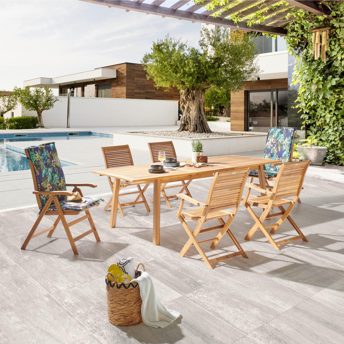 BAŠTENSKI STO 180(240)/100/74 cm  - prirodna boja, Romantično / Seoski, drvo (180(240)/100/74cm) - Ambia Garden