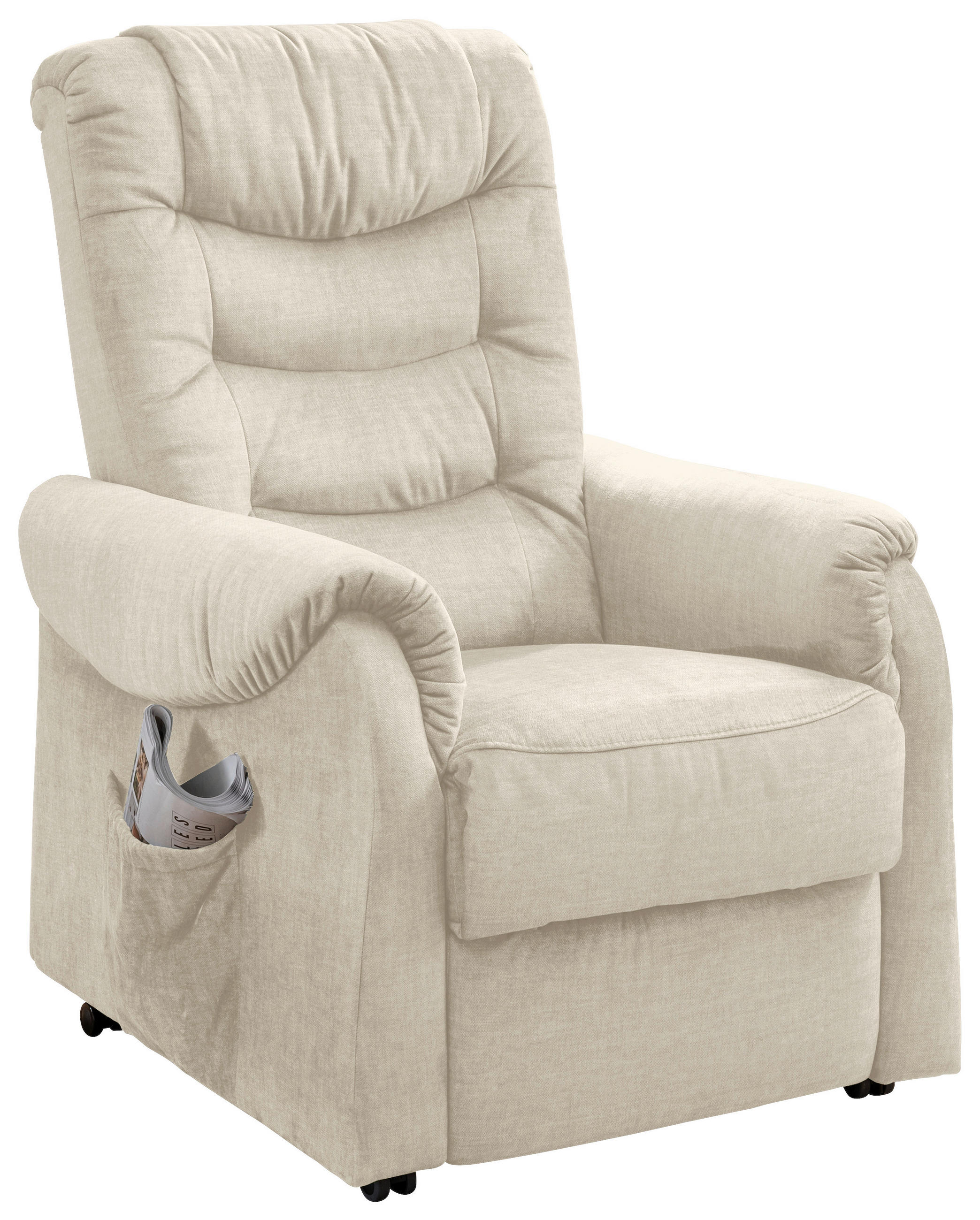 FERNSEHSESSEL Velours Beige  - Beige/Schwarz, Design, Kunststoff/Textil (78/107/93cm) - Livetastic