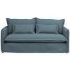 HUSSEN-SOFA in Flachgewebe, Bouclé Blau  - Blau, Trend, Textil/Metall (195/82/98cm) - Livetastic