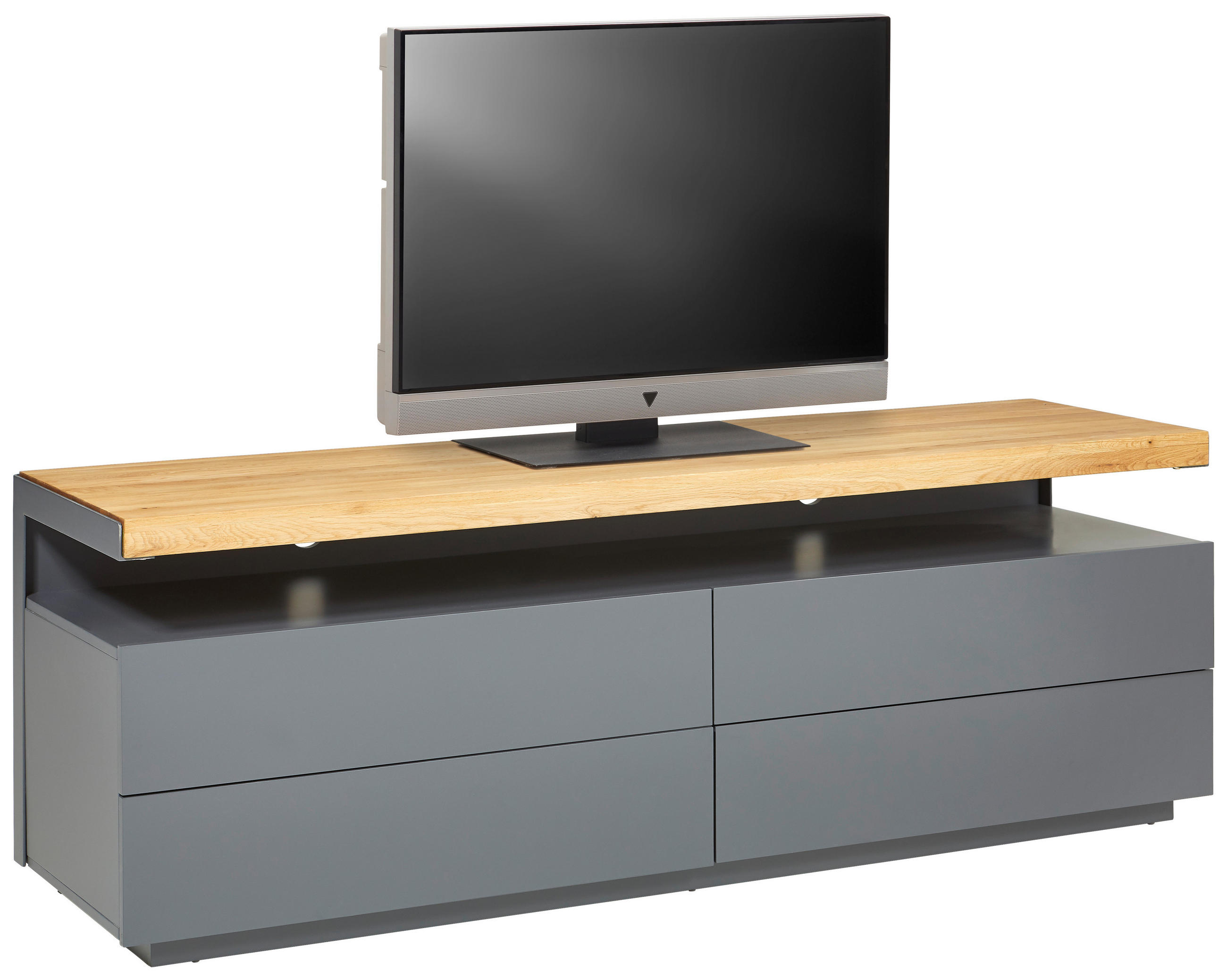 LOWBOARD  in 170/57/47 cm  - Eichefarben/Grau, Design, Holz/Holzwerkstoff (170/57/47cm) - Novel