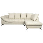 ECKSOFA Perlmutt Struktur  - Perlmutt/Schwarz, KONVENTIONELL, Textil/Metall (247/194cm) - Carryhome