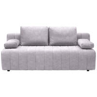 SCHLAFSOFA  mit Stoffauswahl, Schlafen auf Sitzhöhe Flachgewebe Hellgrau  - Hellgrau/Schwarz, MODERN, Kunststoff/Textil (194/78-87/92cm) - MID.YOU