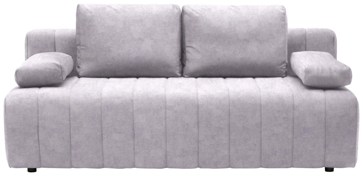 SCHLAFSOFA  mit Stoffauswahl, Schlafen auf Sitzhöhe Flachgewebe Hellgrau  - Hellgrau/Schwarz, MODERN, Kunststoff/Textil (194/78-87/92cm) - MID.YOU