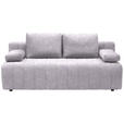 SCHLAFSOFA  in Flachgewebe Hellgrau  - Hellgrau/Schwarz, MODERN, Kunststoff/Textil (194/78-87/92cm) - Xora