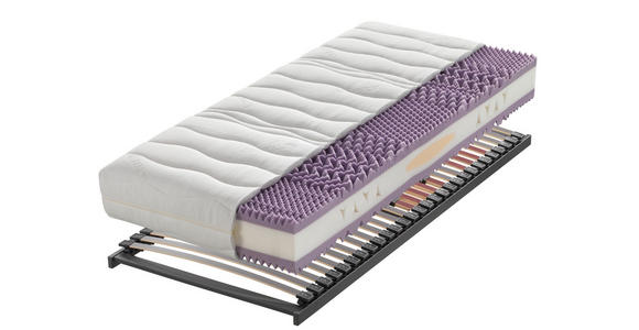 MATRATZENSET 90/200 cm - Anthrazit/Rot, Basics, Holz (90/200cm) - Sleeptex