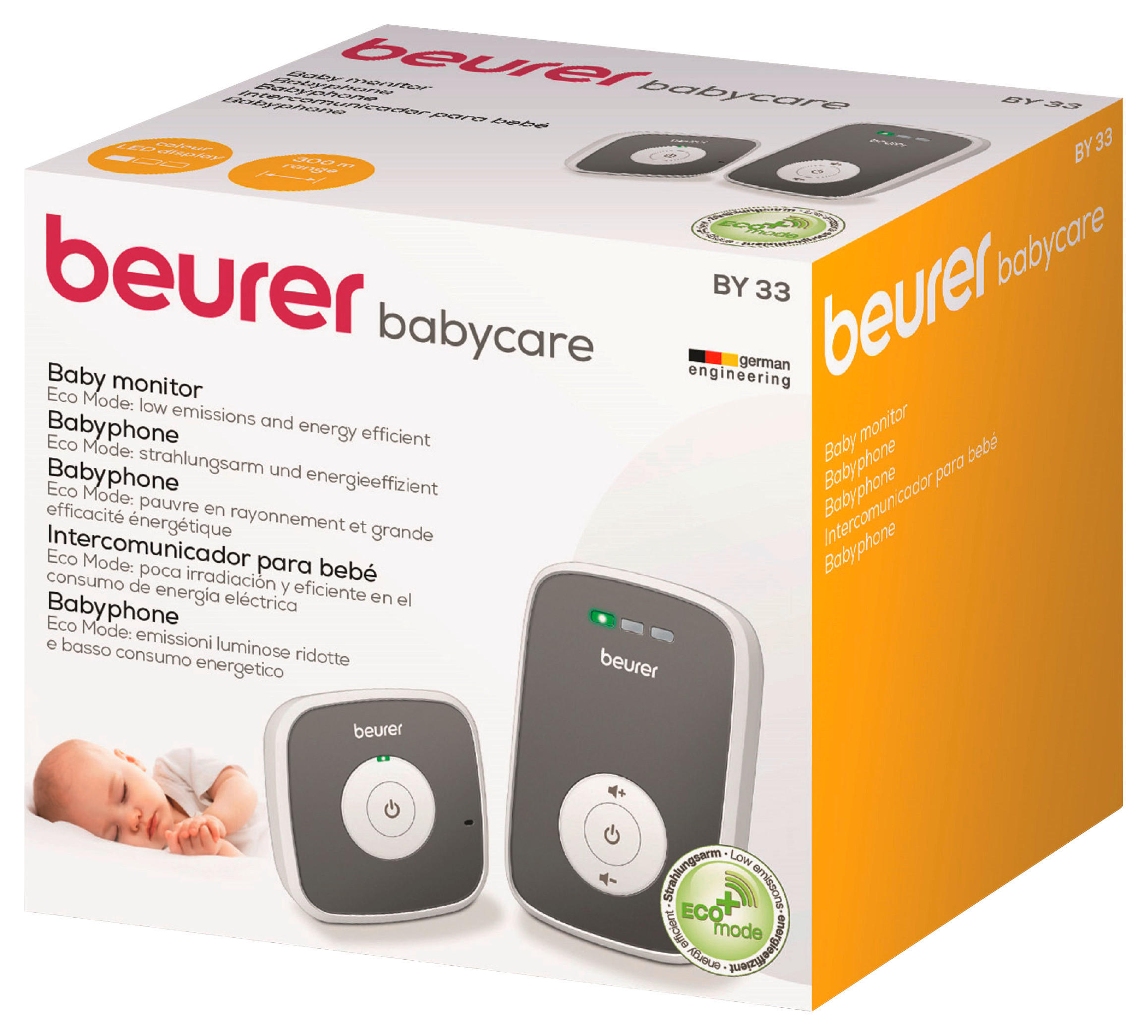 BABYPHONE 300 m  - Grau, Basics (12,3/11,5/9,5cm) - Beurer
