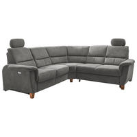 ECKSOFA in Struktur Dunkelgrau  - Wildeiche/Dunkelgrau, Konventionell, Holz/Textil (241/238cm) - Livetastic