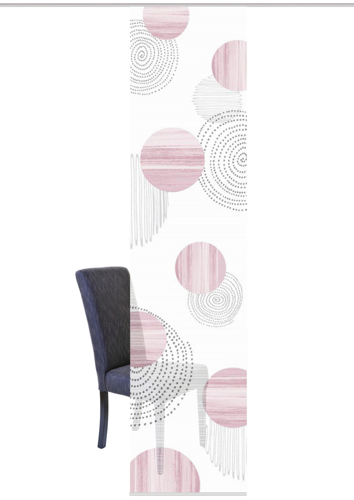 FLÄCHENVORHANG in Rosa, Rot halbtransparent  - Rot/Rosa, Design, Textil (60/260cm)