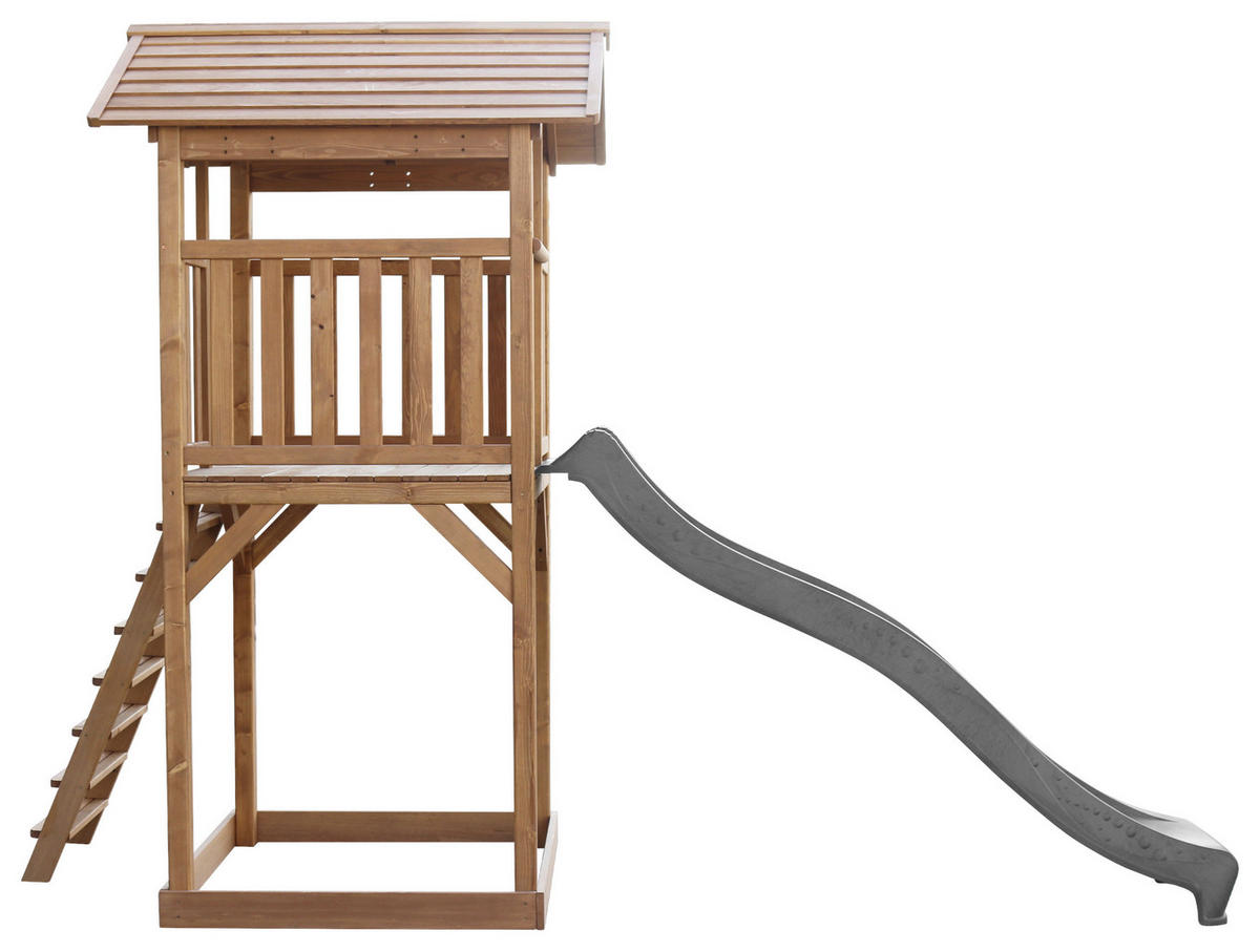 SPIELTURM 111,2/241,9/349 cm  - Braun/Grau, KONVENTIONELL, Holz/Kunststoff (111,2/241,9/349cm) - Ambia Garden