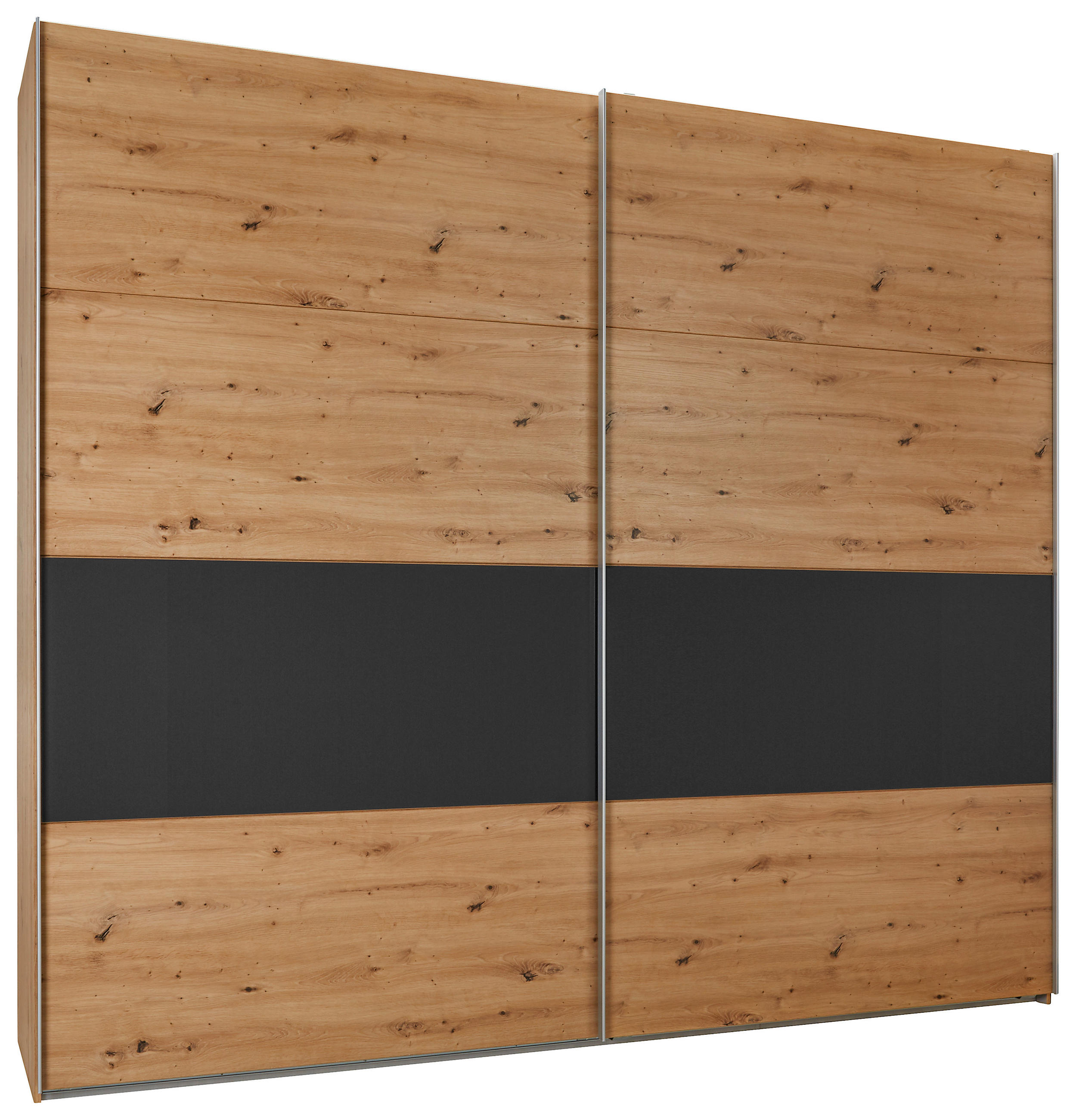 OMARA Z DRSNIMI VRATI, barve hrasta  - barve hrasta/barve aluminija, Konvencionalno, kovina/leseni material (270/208/65cm) - Hom`in