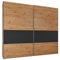 OMARA Z DRSNIMI VRATI, barve hrasta  - barve hrasta/barve aluminija, Konvencionalno, kovina/leseni material (270/208/65cm) - Hom`in