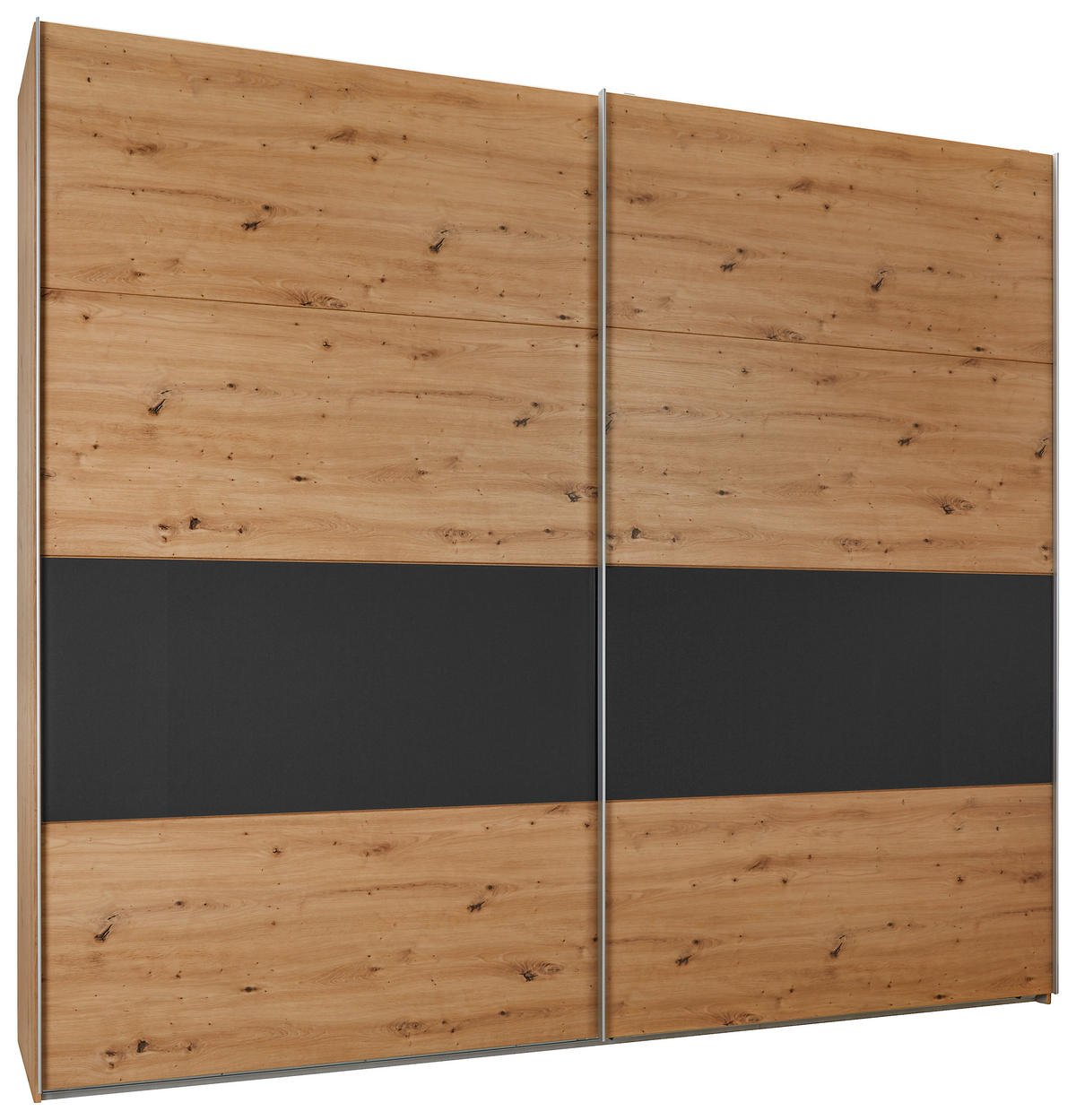 OMARA Z DRSNIMI VRATI, barve hrasta  - barve hrasta/barve aluminija, Konvencionalno, kovina/leseni material (270/208/65cm) - Hom`in