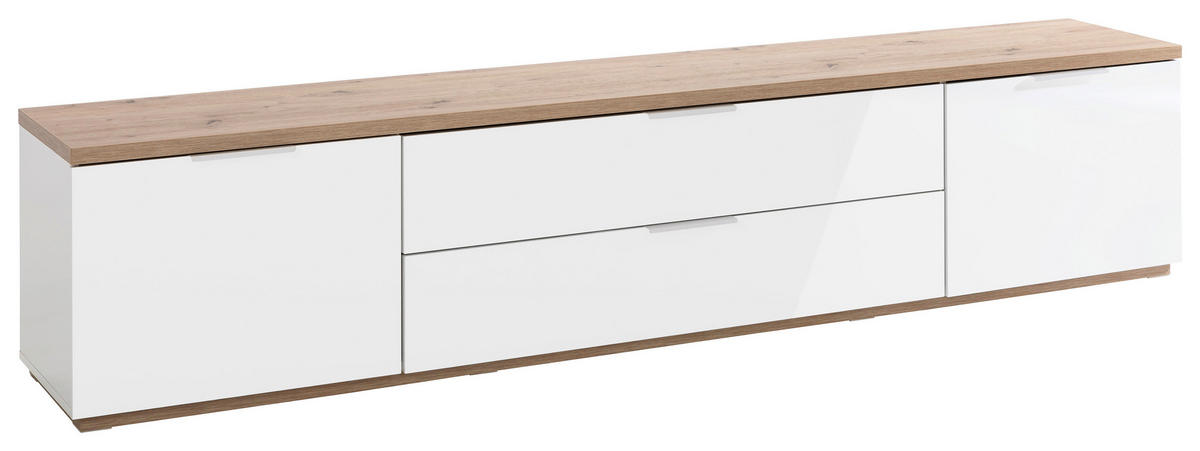 LOWBOARD  in 240/51/40,5 cm  - Weiß Hochglanz/Eiche Artisan, MODERN, Holz/Holzwerkstoff (240/51/40,5cm) - Carryhome