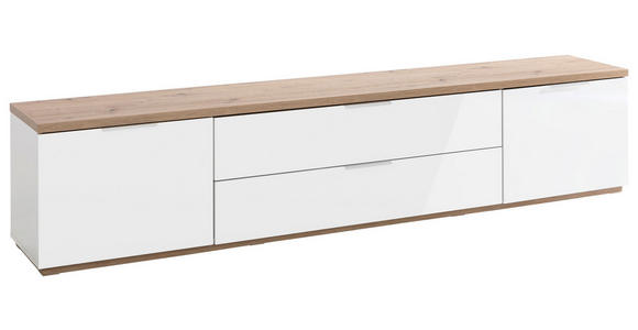 LOWBOARD  240/51/40,5 cm  Typenauswahl, Beimöbel erhältlich, stehend  - Weiß Hochglanz/Eiche Artisan, MODERN, Holz/Holzwerkstoff (240/51/40,5cm) - Carryhome