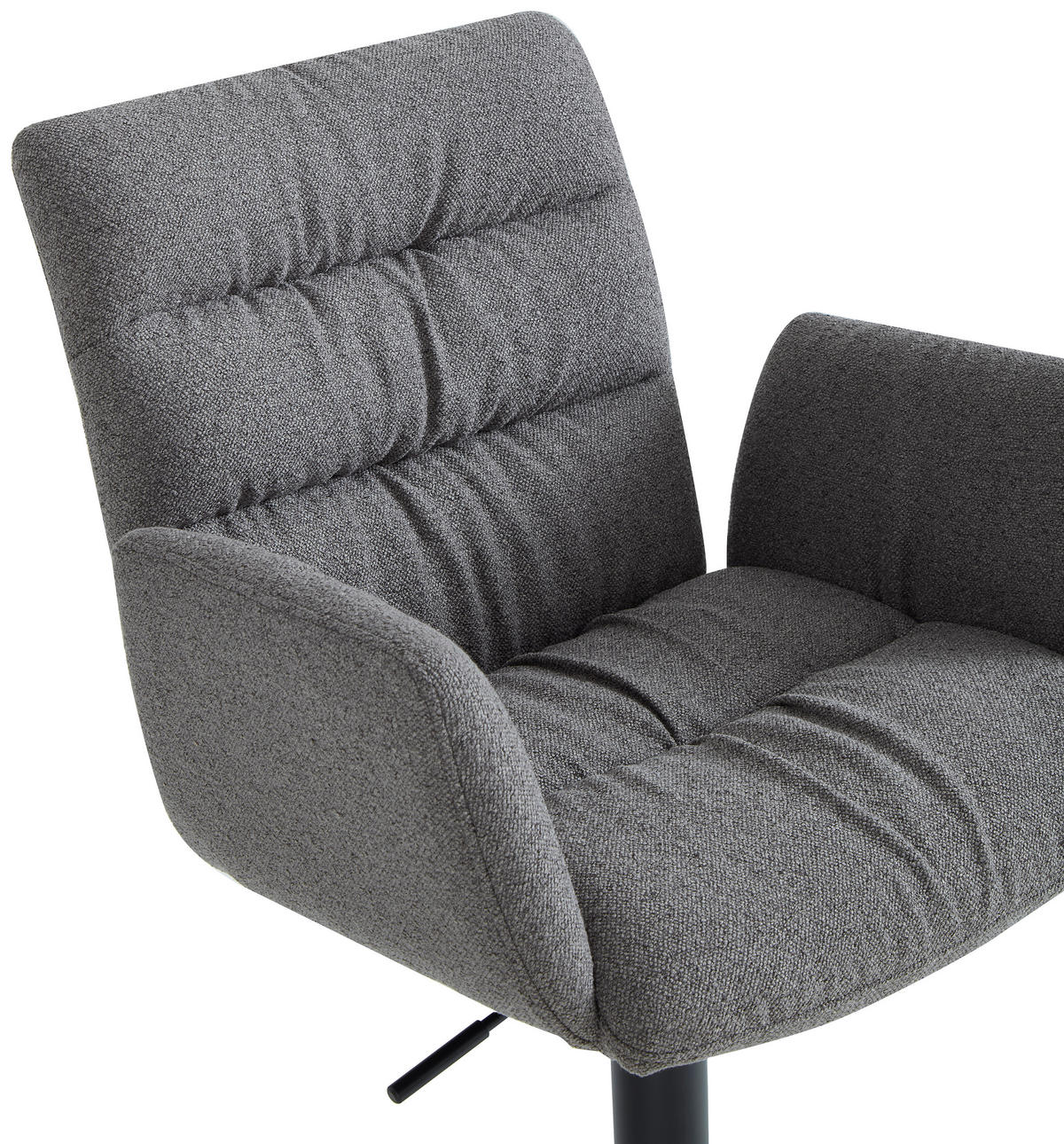 BARHOCKER Leinenoptik Schwarz, Cappuccino Stahl Sitzfläche 360° drehbar  - Schwarz/Cappuccino, Design, Textil/Metall (58/107-125/57cm) - Dieter Knoll