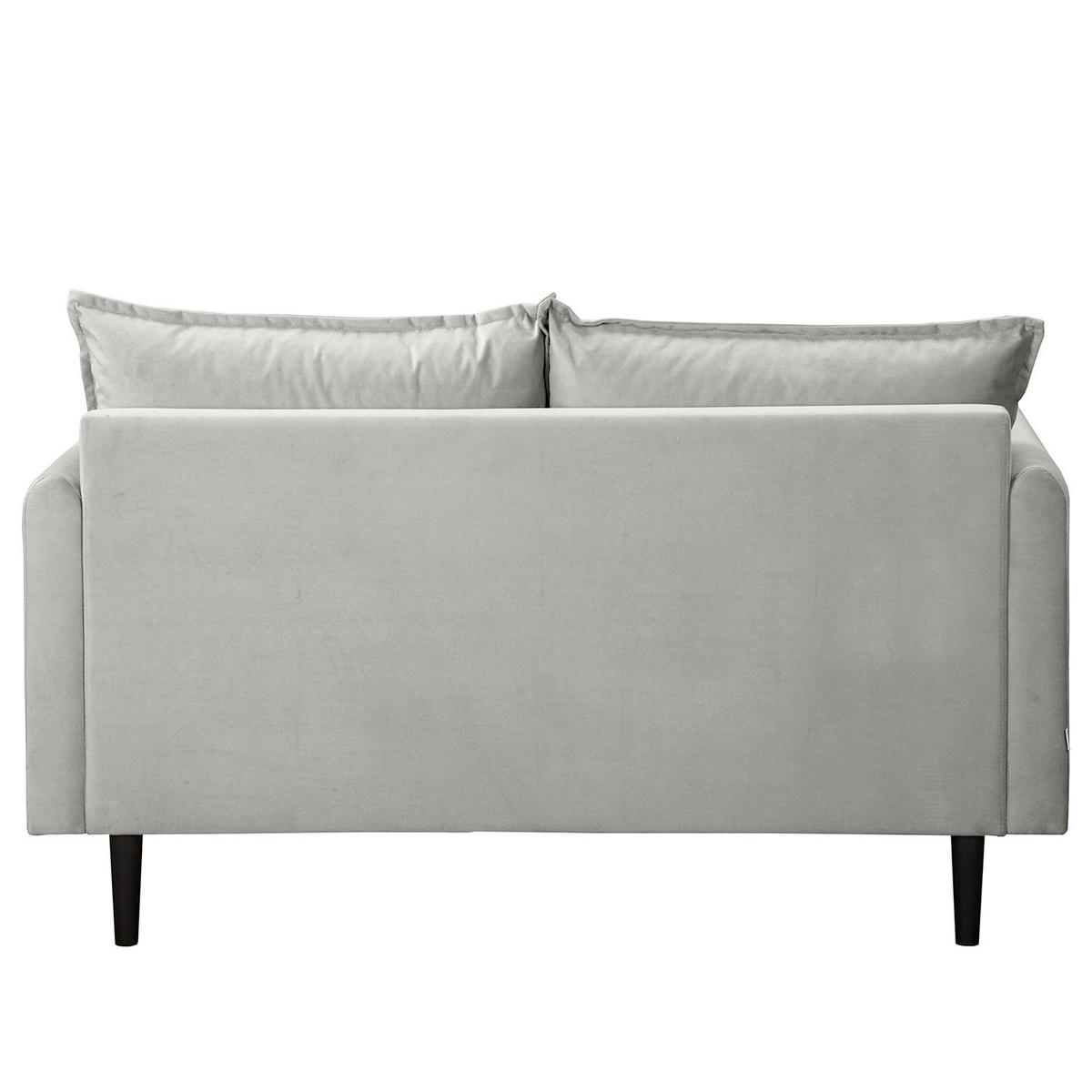 2-SITZER-SOFA JULI in Samt Grau  - Schwarz/Grau, Design, Holz/Textil (138/86/100cm) - P & B
