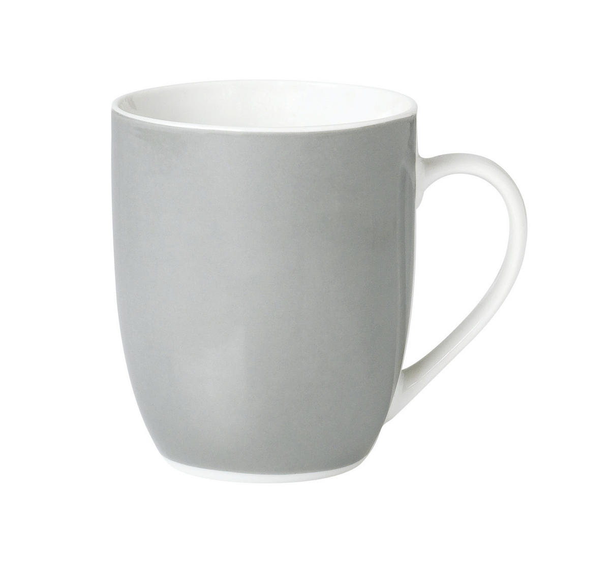 KAFFEEBECHERSET VARIO 6-teilig  - Weiß/Grau, Basics, Keramik (11/10/8cm) - Van Well