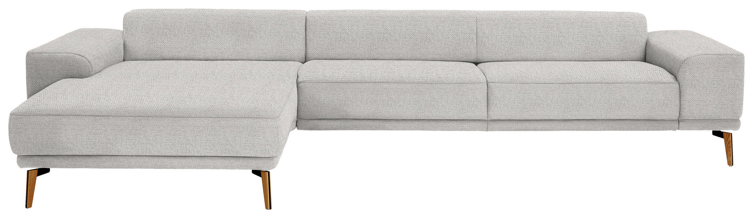 ECKSOFA in Flachgewebe Ecru  - Wildeiche/Ecru, Design, Holz/Textil (193/334cm) - Niels Andersson