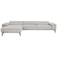ECKSOFA in Flachgewebe Ecru  - Wildeiche/Ecru, Design, Holz/Textil (193/334cm) - Niels Andersson
