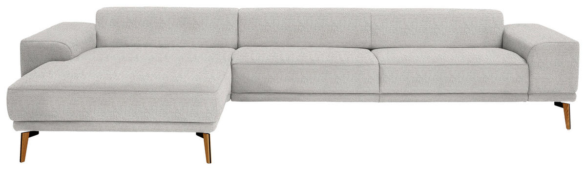 ECKSOFA in Flachgewebe Ecru  - Wildeiche/Ecru, Design, Holz/Textil (193/334cm) - Niels Andersson