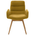 ARMLEHNSTUHL  in Cord  - Gelb/Naturfarben, Design, Holz/Textil (61/88/66cm) - Dieter Knoll