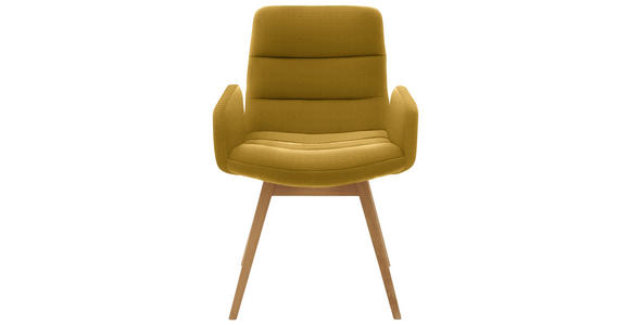 ARMLEHNSTUHL  in Cord  - Gelb/Naturfarben, Design, Holz/Textil (61/88/66cm) - Dieter Knoll