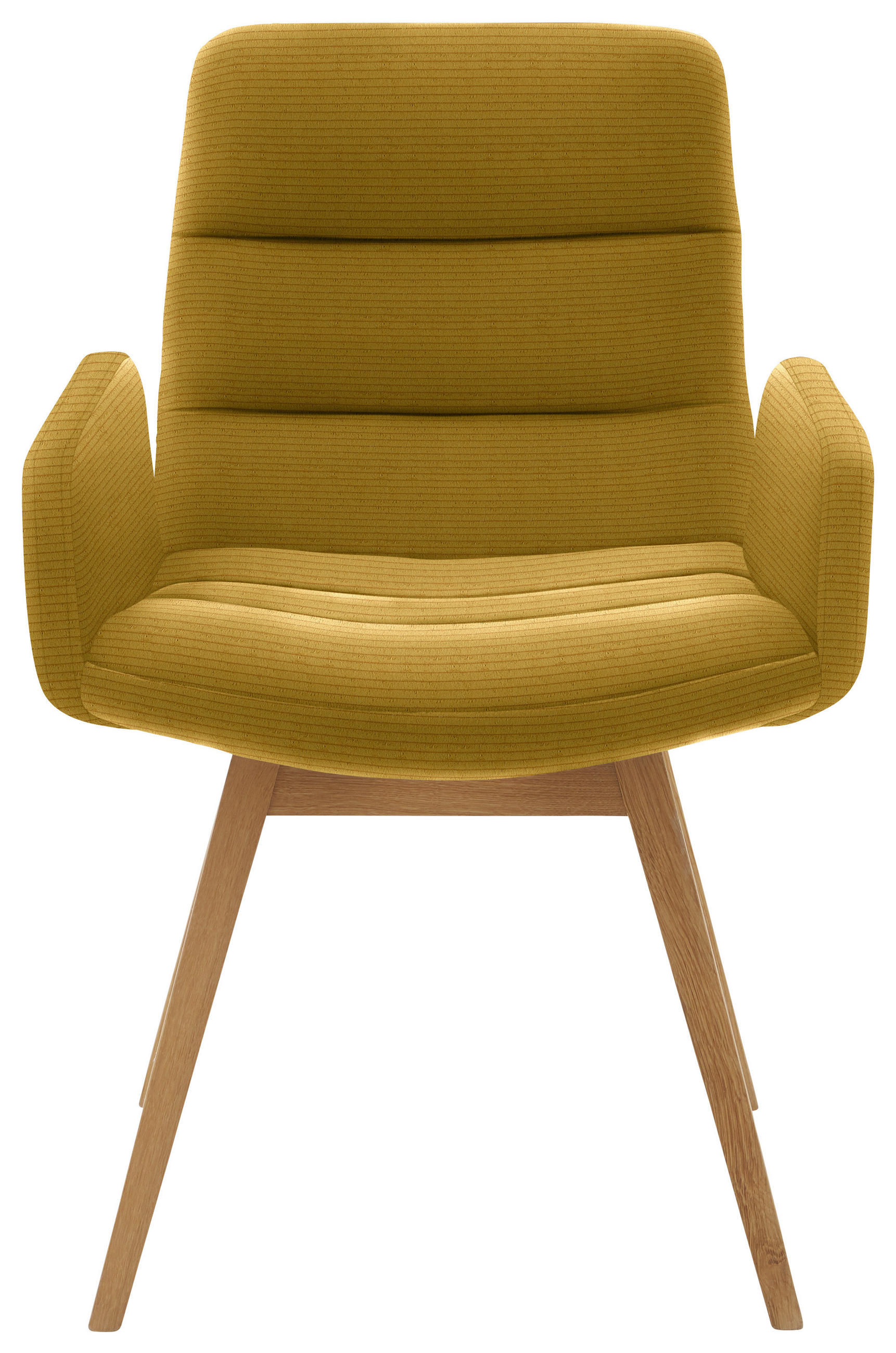 ARMLEHNSTUHL  in Cord  - Gelb/Naturfarben, Design, Holz/Textil (61/88/66cm) - Dieter Knoll