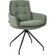 ARMLEHNSTUHL  Stoffauswahl, Typenauswahl, Sitzfläche 360° drehbar, Gestellauswahl Cord  - Schwarz/Olivgrün, Design, Textil/Metall (63/90/69cm) - Johann Jakob
