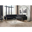 ECKSOFA Schwarz Velours  - Goldfarben/Schwarz, KONVENTIONELL, Textil/Metall (264/264cm) - Carryhome