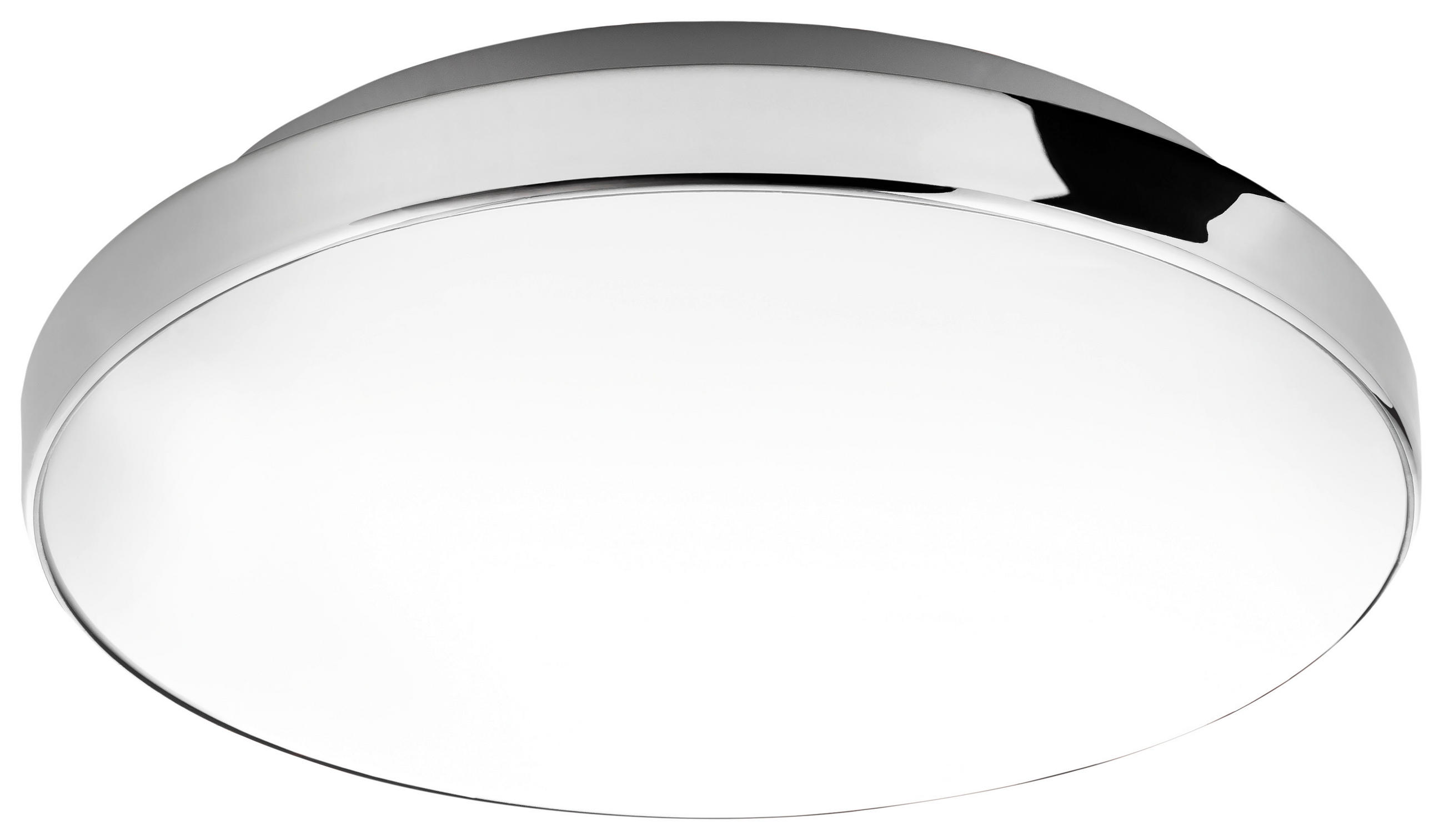 BADEZIMMER-DECKENLEUCHTE  35,5/6,5 cm    - Chromfarben/Weiß, Design, Kunststoff/Metall (35,5/6,5cm) - Briloner