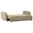 SCHLAFSOFA mit Liegefunktion, Schlafen auf Sitzhöhe, Rücken echt Flachgewebe Beige - Beige/Schwarz, KONVENTIONELL, Kunststoff/Textil (250/74/108cm) - Carryhome