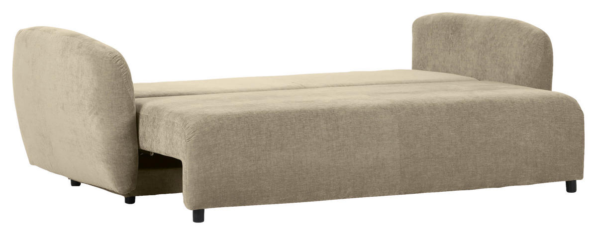 SCHLAFSOFA in Flachgewebe Beige  - Beige/Schwarz, KONVENTIONELL, Kunststoff/Textil (250/74/108cm) - Carryhome