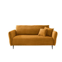 3-SITZER-SOFA in Cord Goldfarben  - Goldfarben/Schwarz, Design, Textil/Metall (201/97/102cm) - Livetastic