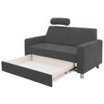 2-SITZER-SOFA - Chromfarben/Dunkelgrau, Design, Textil/Metall (158/83/85cm) - Xora