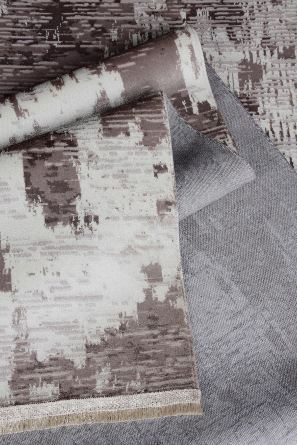 VINTAGE-TEPPICH 120/170 cm Samt Braun, Weiß  - Braun/Weiß, LIFESTYLE, Kunststoff/Textil (120/170cm)