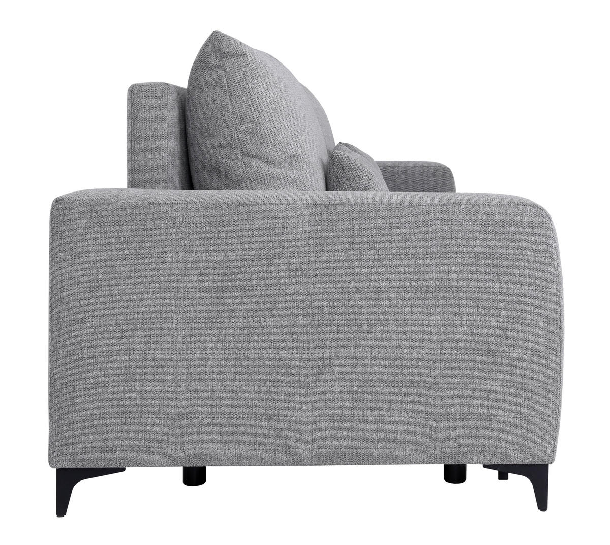 POHOVKA, drevo, kov, textil, sivá - čierna/sivá, Konventionell, kov/drevo (230/90/100cm) - Carryhome